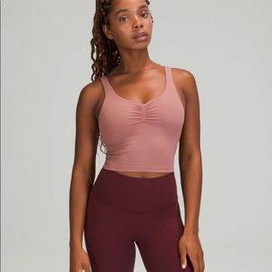 Lulu Align Tank Gathered Front in Spiced Chai